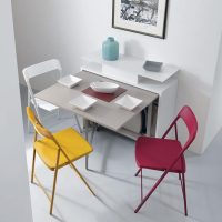 שולחן קונסולה נפתח + 6 כסאות <br> סדרה ARCHIMEDE